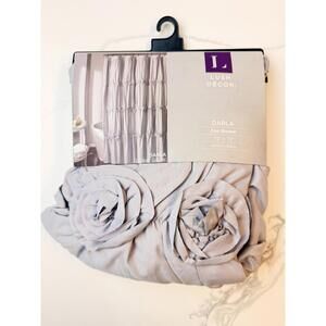 Lush Décor Darla Shower Curtain 72x72 Light Gray Textured Floral NEW